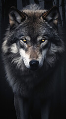 Fototapeta premium A dominant alpha wolf showcasing