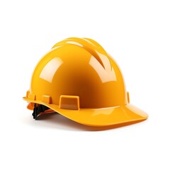 a yellow hard hat on a white background