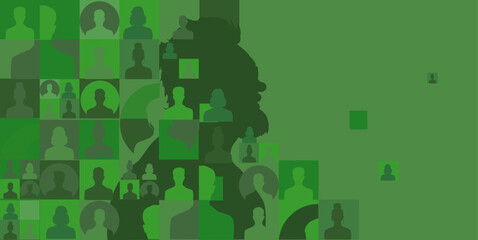 Man,  people, users, community - banner, background, vector illustration