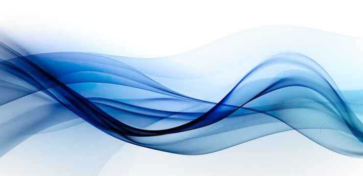 Blue Abstract Background with Curls, Transparent Layers, Whiplash Curves for Stylish Web Banner © Konrad