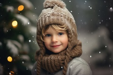 portrait of a child in a hat. winter. New Year's and Christmas