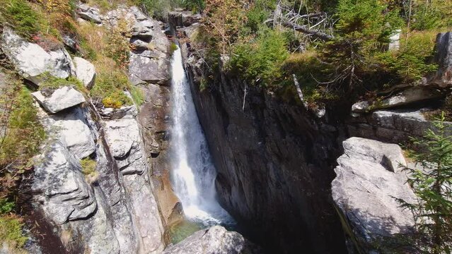 mountain river and waterfall in High Tatras National Park, Slovakia