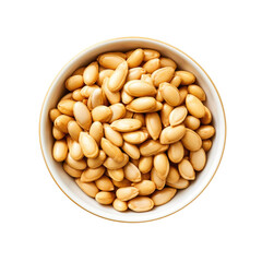 A Bowl of Pinenuts  Isolated on a Transparent Background