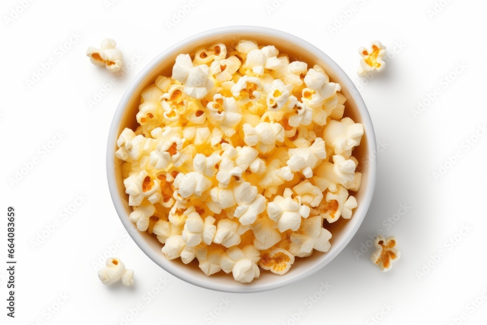Poster appetizing popcorn. background with selective focus and copy space