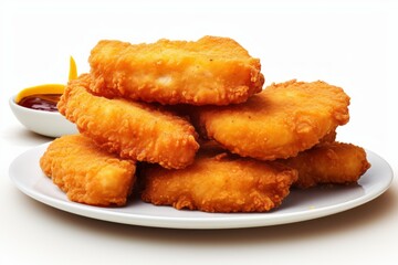 Delicious Nuggets. Traditional American cuisine. Popular authentic dishes. Background with selective focus