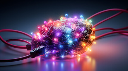 Brain-computer interface connectors on gradient backdrop