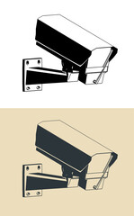 Surveillance camera with windscreen wiper