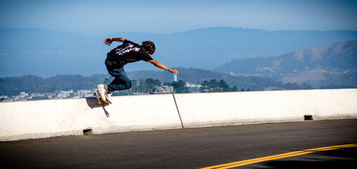 skateboarder jumping in the air