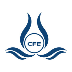 CFE letter water drop icon design with white background in illustrator, CFE Monogram logo design for entrepreneur and business.
