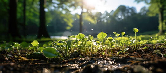 photo of grass from the ground, in the forest