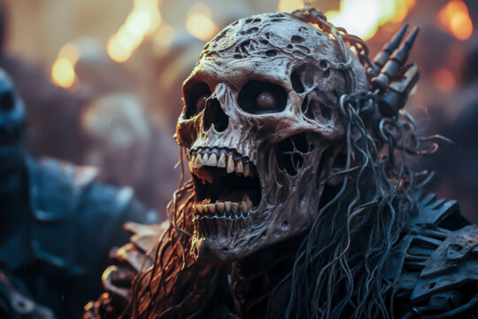 close-up of a zombie
