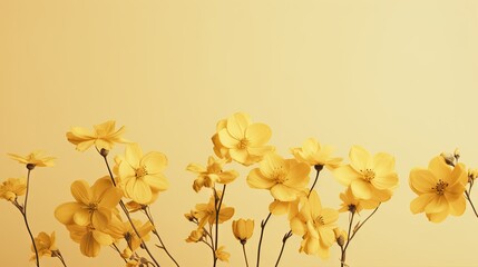  a group of yellow flowers sitting on top of a table.  generative ai