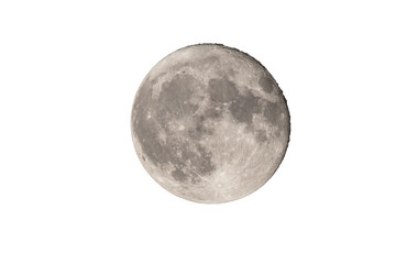 Moon photographed with a telescope, where you can see the craters and the lunar surface, it will...