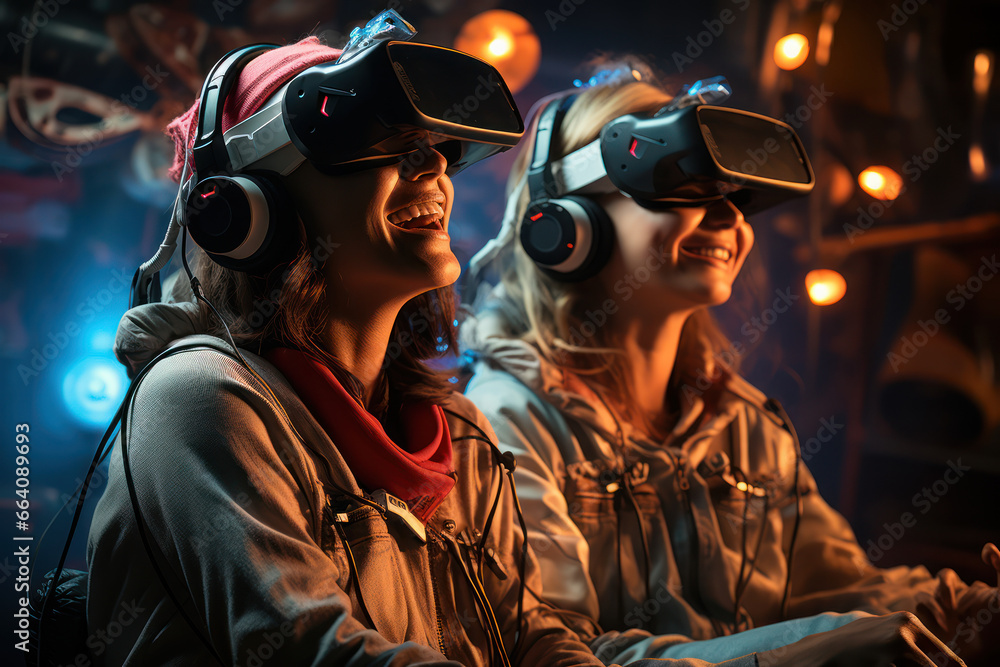 Poster a virtual reality experience that immerses users in a world of surreal and whimsical humor. concept 