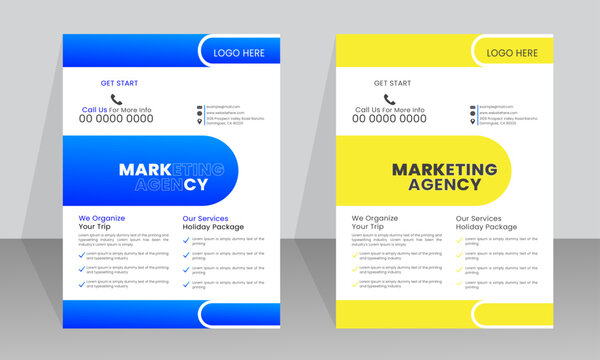 Creative flyer design template,simple vector design in illustrator with mokcup,a4 size layout