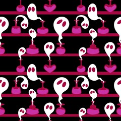 Halloween seamless witch poison bottle pattern for wrapping paper and fabrics and linens and kids clothes print