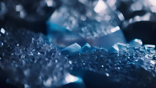 Closeup of Quartz with Sparkles, capturing a striking contrast between a deep midnight blue base and shimmering silver and white crystals. The texture has a glossy finish, making the sparks