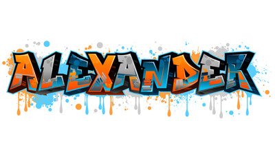 Alexander - Graffiti Styled Urban Street Art Tagging Name Design