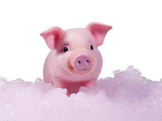 pink pig on a white background