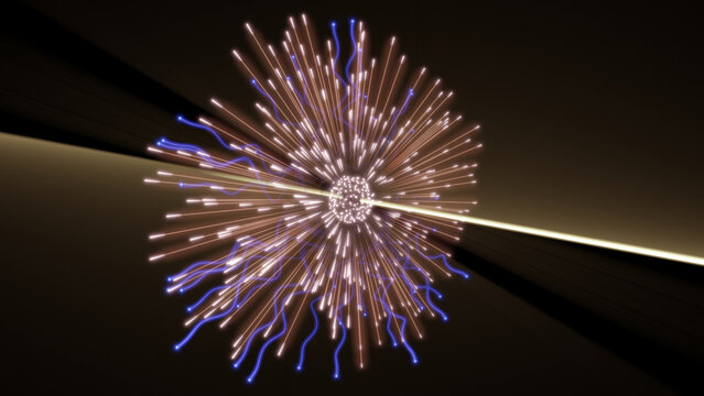 3d render of a particle collision