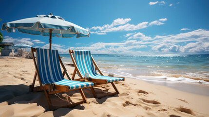 Relaxing beach chair tropical paradise travel vacation beautiful view 