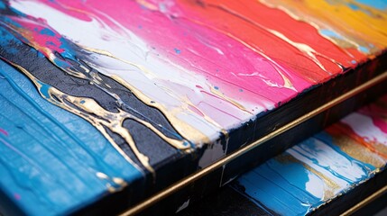 a pile of colorful paper