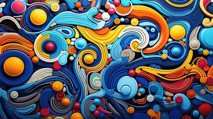 Naklejka premium large colorful abstract swirls background wallpaper. Fantasy concept , Illustration painting.