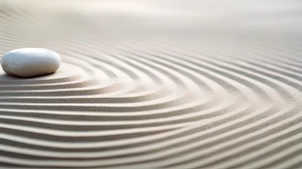 Foto op Plexiglas Close up sand zen garden background. Generation AI © Terablete