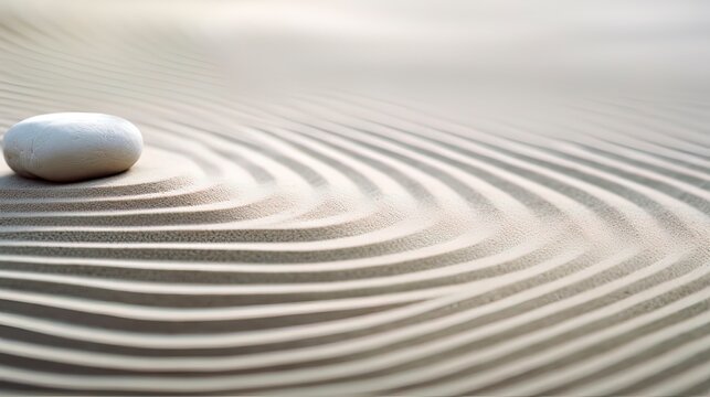 Close up sand zen garden background. Generation AI