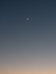 Waxing Crescent Moon in the Sky at Sunset
