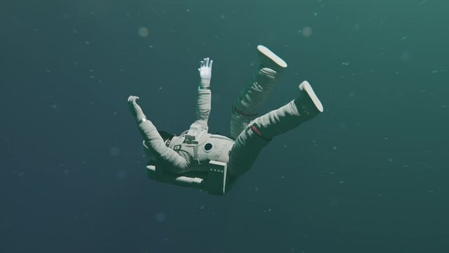 An Astronaut falling in space