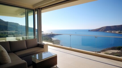 Obraz na płótnie Canvas View from luxury apartment to open sea