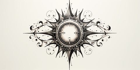 Sun Rays Star Eye Skull Masonic Sign Tattoo Print Stamp © Anatoly Shapoval