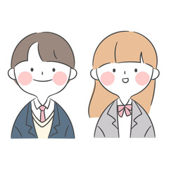 교복을 입은 학생 일러스트