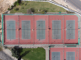 Multiple tennis courts