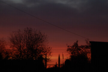 power lines at sunset