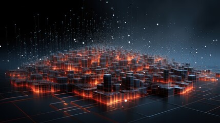 Fototapeta premium Architecture Particle Visualization in IT Technology