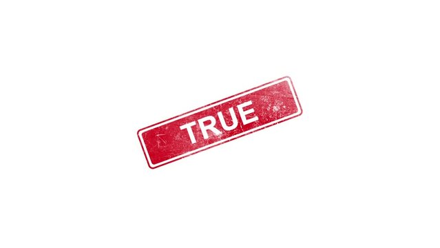 Red true word square wood rubber seal 