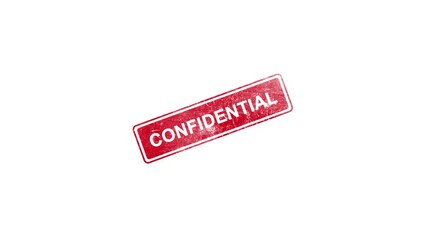 Confidential wood stamp on white and green background, personal data nondisclosure