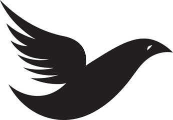 Black Dove Vector Logo with Cross A Symbol of Faith and Hope Black Dove Vector Logo with Stars A Symbol of Ambition and Achievement
