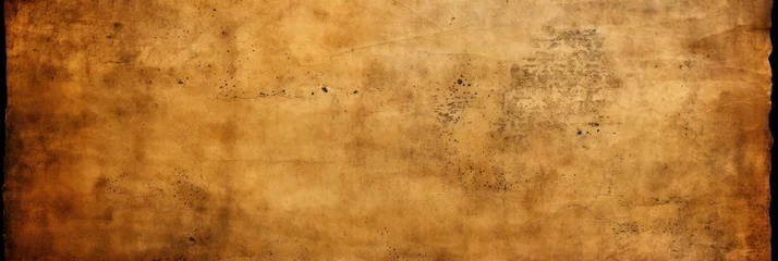Foto op Canvas Vintage worn ancient paper background, old parchment for wide banner. Texture of grungy sheet or page from rare book. Theme of antique, medieval map © scaliger