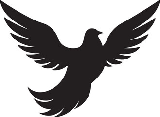 Soaring Black Dove Vector Logo A Sign of Hope and Inspiration Modern Black Dove Vector Logo A Stylish and Contemporary Choice