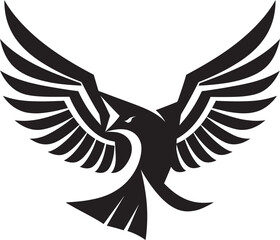 Obraz premium Black Eye Hawk Predator Logo Black Wing Hawk Predator Logo