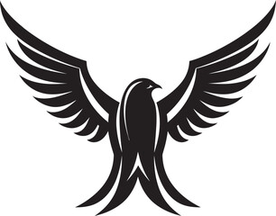 Black Wing Hawk Predator Logo Black Vector Predator Hawk Logo Concept