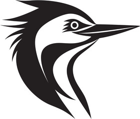 Woodpecker Bird Logo Design Black Cartoon Black Woodpecker Bird Logo Design Woodworking