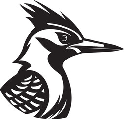 Obraz premium Woodpecker Bird Logo Design Black Nature Black Woodpecker Bird Logo Design Wildlife