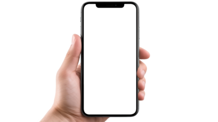 Hand is holding a smartphone 