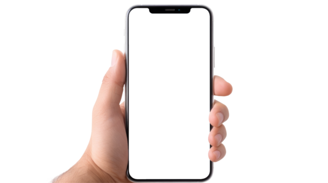 Hand is holding a smartphone 