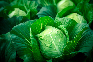 Fototapeta na wymiar A good harvest of cabbage. Cultivation of cabbage. Farm and field. Harvested agricultural crops.