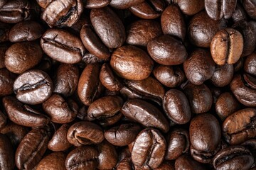 Roasted coffee beans background